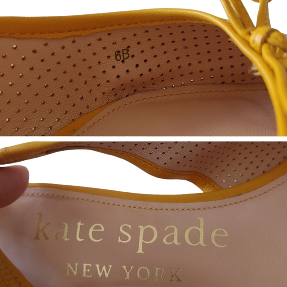Kate Spade Yellow Sling Back Leather Flats - Picture 13 of 16